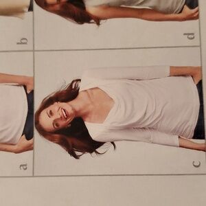 CAbi style #427 white Draped Tee sz S